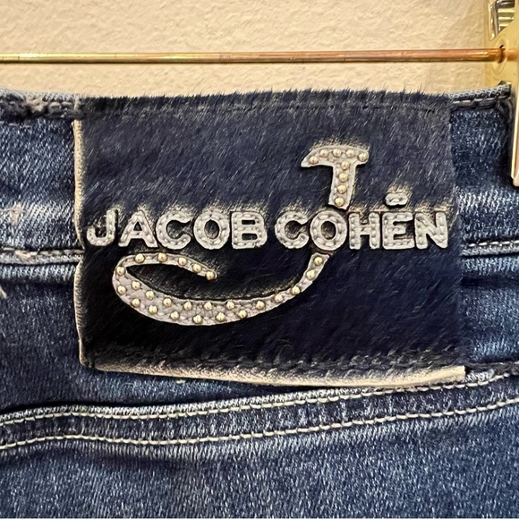 Jacob Cohen Womens Kimberly Slim Crop Blue Jeans Size 32 Mid Rise Tapered Italy - Picture 8 of 15